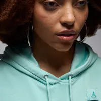 Nike Jordan Flight Fleece женская Satin-Lined Pullover Толстовка с капюшоном цвет зеленый
