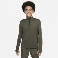 Nike Multi Big детские (для мальчиков) Dri-FIT UV Long-Sleeve 1/2-Zip Top цвет зеленый