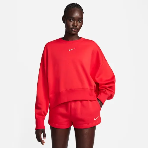Nike Sportswear Phoenix Fleece женская Over-оверсайз Crew-Neck свитшот цвет красный