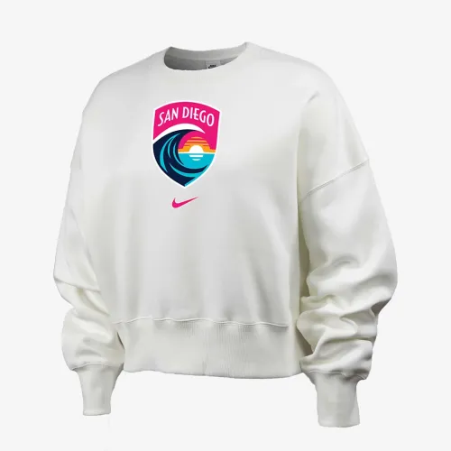San Diego Wave FC Phoenix Fleece женская Nike NWSL Crew-Neck свитшот цвет белый