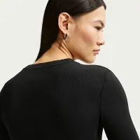 Nike Sportswear женская Tight Long-Sleeve Ribbed футболка цвет черный