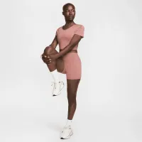 Nike One Classic жіноча Dri-FIT Short-Sleeve Cropped Twist Top Pink