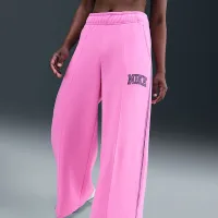 Nike Sportswear Phoenix Fleece жіноча Wide-Leg Sweatpants Pink