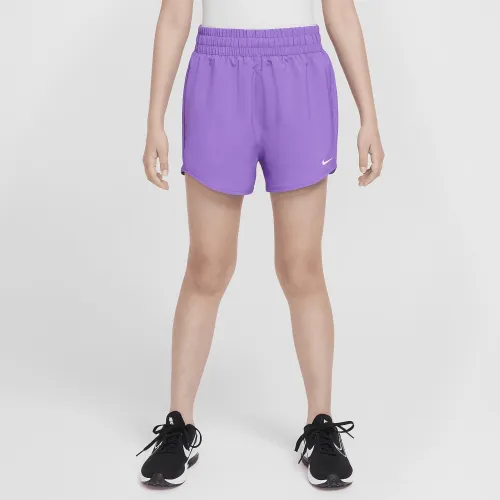 Nike One Big дитячі (Girls') Dri-FIT З високою талією Woven тренувальні шорти колір фіолетовий