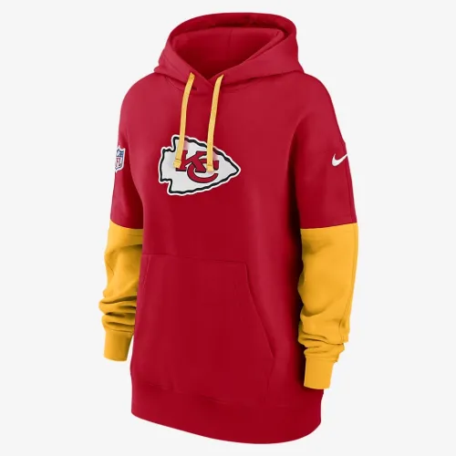 Kansas City Chiefs Sideline Essential женская Nike NFL Pullover Толстовка с капюшоном цвет красный