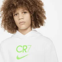 Nike CR7 Big детские Club Fleece Soccer Толстовка с капюшоном цвет белый