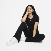 Nike Sportswear Chill Knit жіноча Tight Scoop-Back Short-Sleeve Mini-Rib Top колір чорний