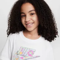 Nike Flow-Ral Little дитячі Boxy Graphic футболка колір білий