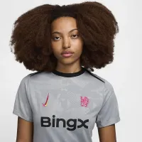 Chelsea FC Academy Pro Third женская Nike Dri-FIT Soccer Pre-Match Top цвет серый
