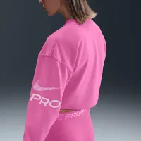 Nike Pro жіноча Dri-FIT Loose Crew-Neck French Terry світшот Pink