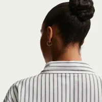 Nike Sportswear Chill Poplin женская оверсайз Woven Long-Sleeve Striped Top цвет зеленый