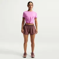 Nike One Classic Twist женская Dri-FIT Short-Sleeve Top цвет фиолетовый