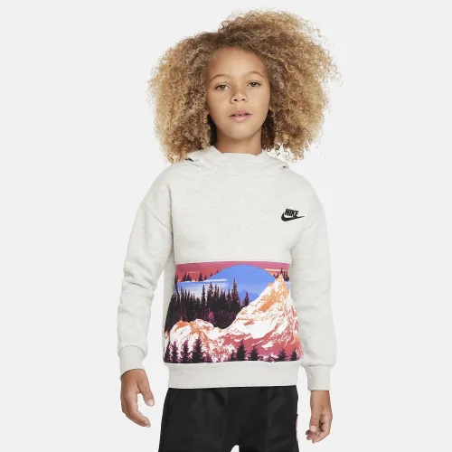 Nike Sportswear Snow Day Fleece Printed Pullover Little Kids Толстовка с капюшоном цвет серый