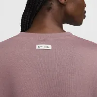 Nike Sportswear Phoenix Fleece женская оверсайз Cropped Crew-Neck свитшот цвет фиолетовый