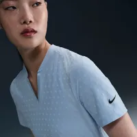 Nike Tour женская Dri-FIT Short-Sleeve Blade Jacquard для гольфа Polo синий