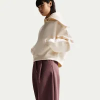 Nike Sportswear женская Loose Mid-Rise Fleece Trousers цвет фиолетовый