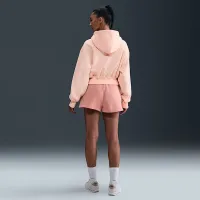 Nike Sportswear Phoenix Fleece женская Loose Cropped Full-Zip Толстовка с капюшоном Pink