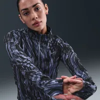 Nike Swift жіноча Dri-FIT UV 1/2-Zip Printed Running Top блакитний