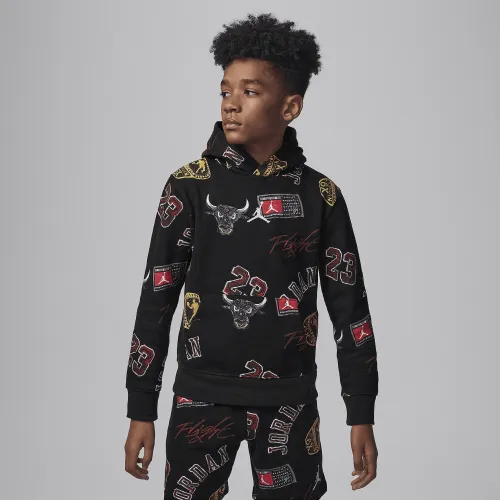 Nike Jordan MJ Essentials Big детские Printed Pullover Толстовка с капюшоном цвет черный