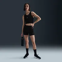 Nike Pro жіноча Dri-FIT Cropped Tank Top колір чорний
