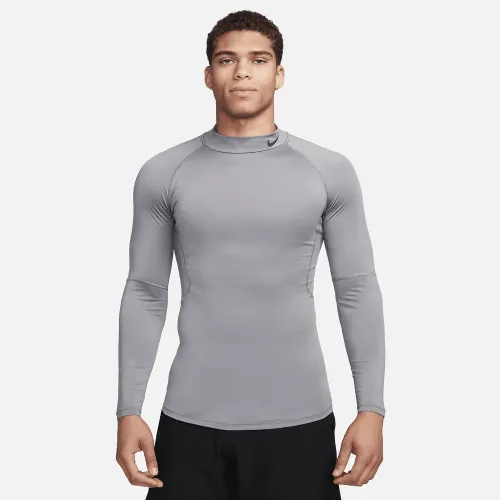 Nike Pro чоловічі Dri-FIT Fitness Mock-Neck Long-Sleeve Top колір сірий