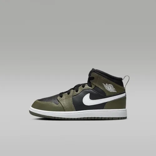 Nike Jordan 1 Mid Little дитячі Кросівки колір чорний