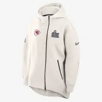 Kansas City Chiefs Super Bowl LIX Opening Night Tech Fleece жіноча Nike NFL Full-Zip Толстовка з капюшоном Cape колір коричневий