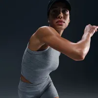 Nike One Fitted жіноча Dri-FIT Cropped Tank Top колір сірий