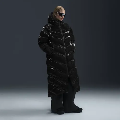 Nike Sportswear Windpuffer женская Therma-FIT Loose Hooded Shine Parka цвет черный