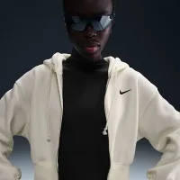 Nike Sportswear Phoenix Fleece женская Loose Cropped Full-Zip Толстовка с капюшоном цвет белый