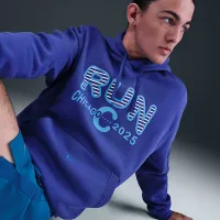 Nike Sportswear Club мужские Fleece Pullover Толстовка с капюшоном цвет фиолетовый