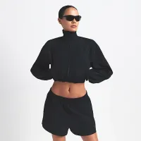 NikeSKIMS Woven Nylon жіноча Crop Куртка колір чорний