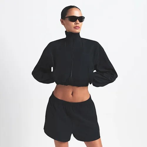 NikeSKIMS Woven Nylon жіноча Crop Куртка колір чорний