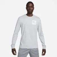 Nike мужские Long-Sleeve Fitness футболка цвет серый