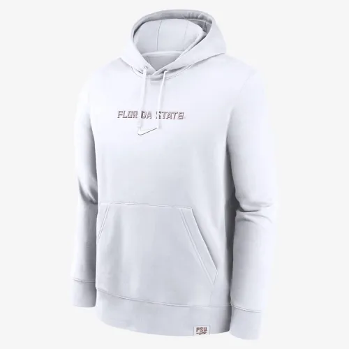 Florida State Seminoles Statement Wordmark Lockup Heavyweight чоловічі Nike College Pullover Толстовка з капюшоном колір білий