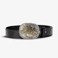 Nike Country чоловічі Plaque Buckle Embossed Leather Belt колір чорний