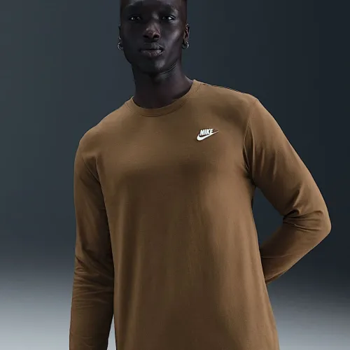 Nike Sportswear Club чоловічі Long-Sleeve футболка колір коричневий