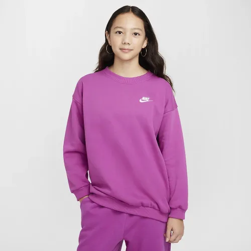 Nike Sportswear Club Fleece Big детские оверсайз свитшот цвет фиолетовый