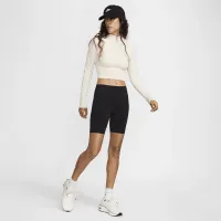 Nike Sportswear Chill Knit женская Slim Long-Sleeve Cropped Sweater 1/2-Zip Top цвет коричневый