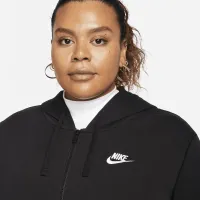 Nike Sportswear Club Fleece женская Full-Zip Толстовка с капюшоном (большие размеры) цвет черный