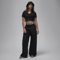 Nike Jordan жіноча Short-Sleeve Knit Top колір чорний