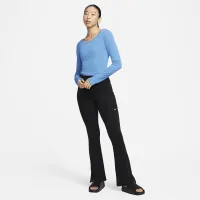 Nike Sportswear Chill Knit жіноча Tight Scoop-Back Long-Sleeve Mini-Rib Top блакитний