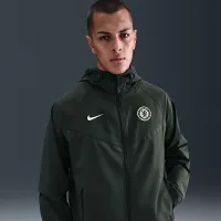 Chelsea FC Tech Windrunner мужские Nike Soccer Woven Full-Zip Куртка цвет зеленый