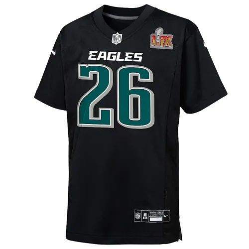 Saquon Barkley Philadelphia Eagles Super Bowl LIX Big детские Nike NFL Game Jersey цвет черный