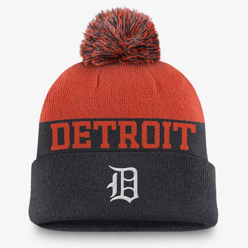 Detroit Tigers Rewind Peak мужские Nike MLB Cuffed Pom Beanie синий