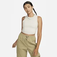 Nike Sportswear Chill Knit женская Tight Cropped Mini-Rib Tank Top цвет коричневый