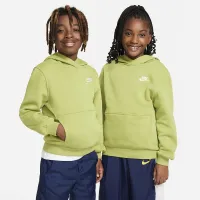 Nike Sportswear Club Fleece Big детские Pullover Толстовка с капюшоном цвет зеленый