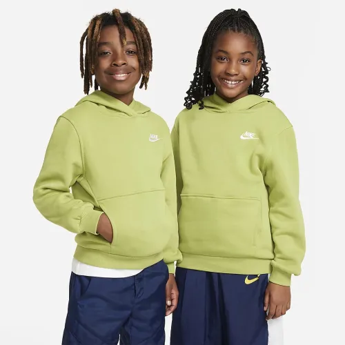 Nike Sportswear Club Fleece Big детские Pullover Толстовка с капюшоном цвет зеленый