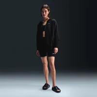 Nike Sportswear Phoenix Plush женская оверсайз Cozy Fleece Full-Zip Толстовка с капюшоном цвет черный