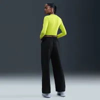 Nike Sportswear Chill Knit женская Slim Long-Sleeve Cropped Top цвет зеленый
